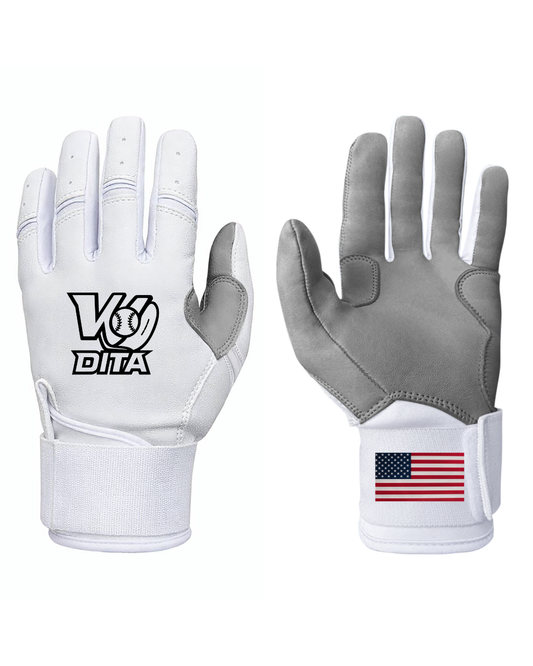Wodita Batting Glove - Gray & White - YOUTH