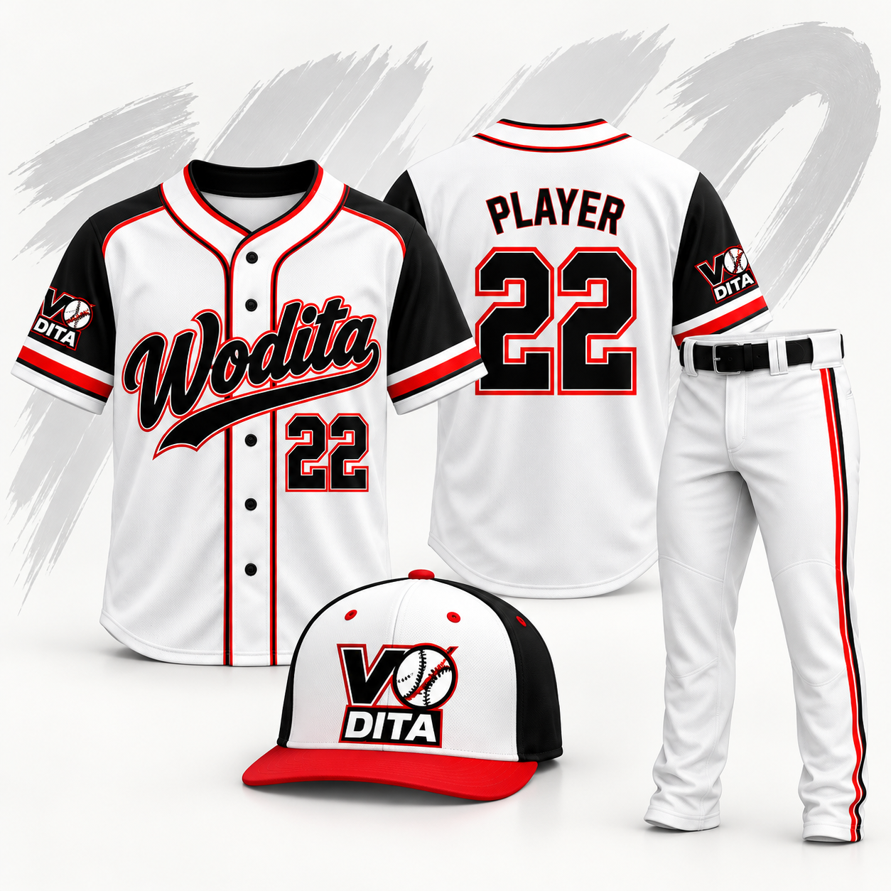 Package A custom Wodita baseball uniform set